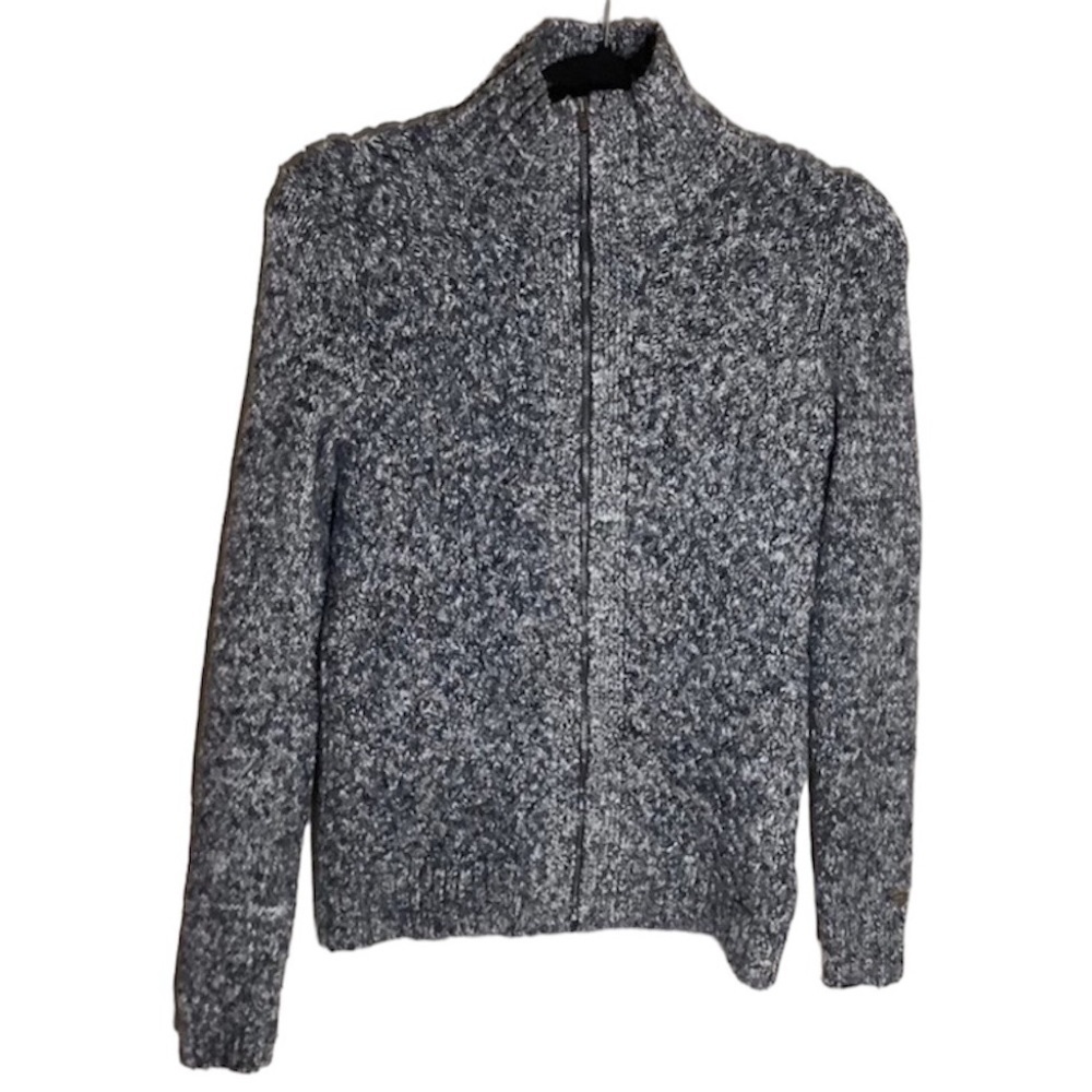 TOMMY HILFIGER HEATHERED ZIP UP CARDIGAN